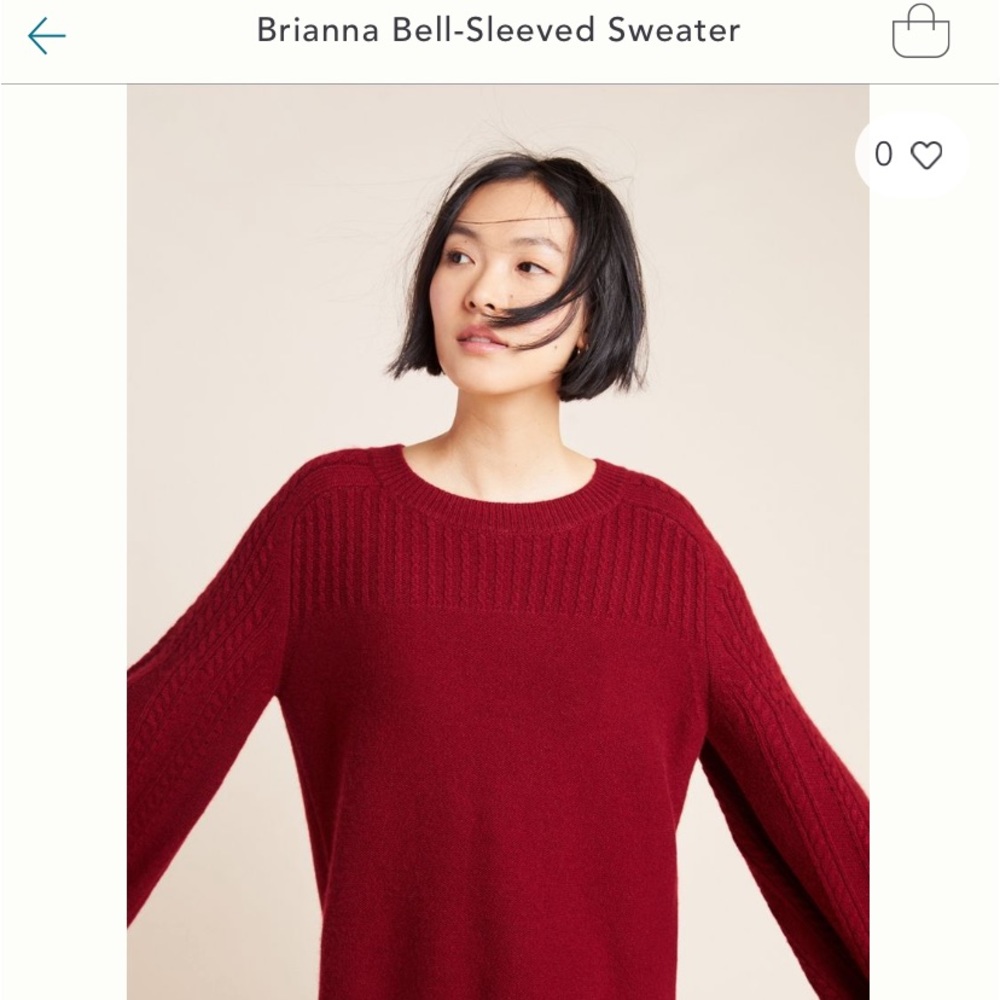 Anthropologie Brianna bell sleeves sweater
